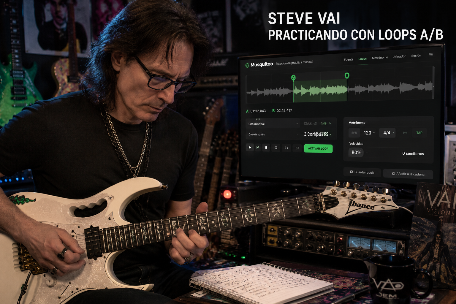 steve vai técnica guitarra